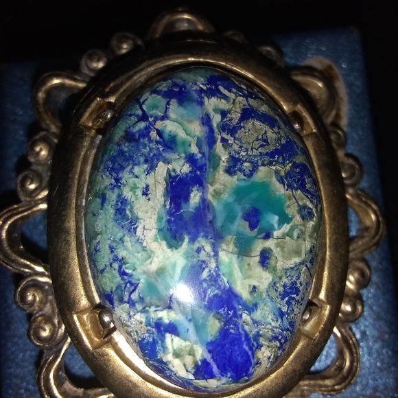 ♥️🤗GORGEOUS!/ BLUE GEMSTONE BROOCH 😍💗 - Picture 11 of 12